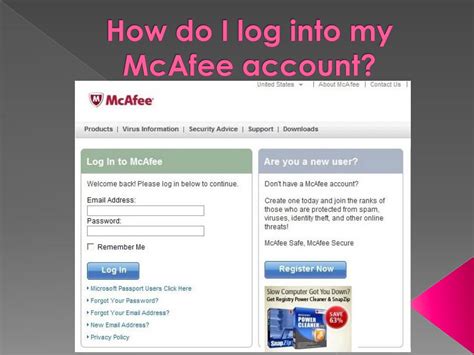 mcafee log in to my account.